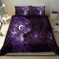 Matariki New Zealand Maori Koru Art Tattoo Bedding Set New Year Galaxy Purple Sky Style