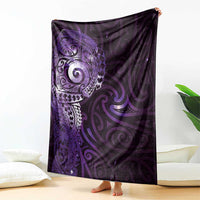 Matariki New Zealand Maori Koru Art Tattoo Blanket New Year Galaxy Purple Sky Style