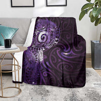 Matariki New Zealand Maori Koru Art Tattoo Blanket New Year Galaxy Purple Sky Style