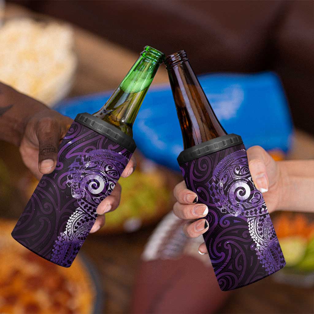 Matariki New Zealand Maori Koru Art Tattoo 4 in 1 Can Cooler Tumbler New Year Galaxy Purple Sky Style