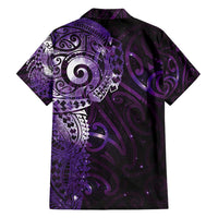 Matariki New Zealand Maori Koru Art Tattoo Family Matching Long Sleeve Bodycon Dress and Hawaiian Shirt New Year Galaxy Purple Sky Style