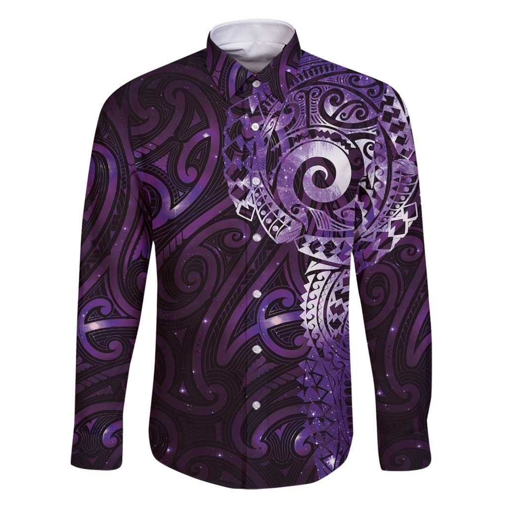 Matariki New Zealand Maori Koru Art Tattoo Family Matching Tank Maxi Dress and Hawaiian Shirt New Year Galaxy Purple Sky Style
