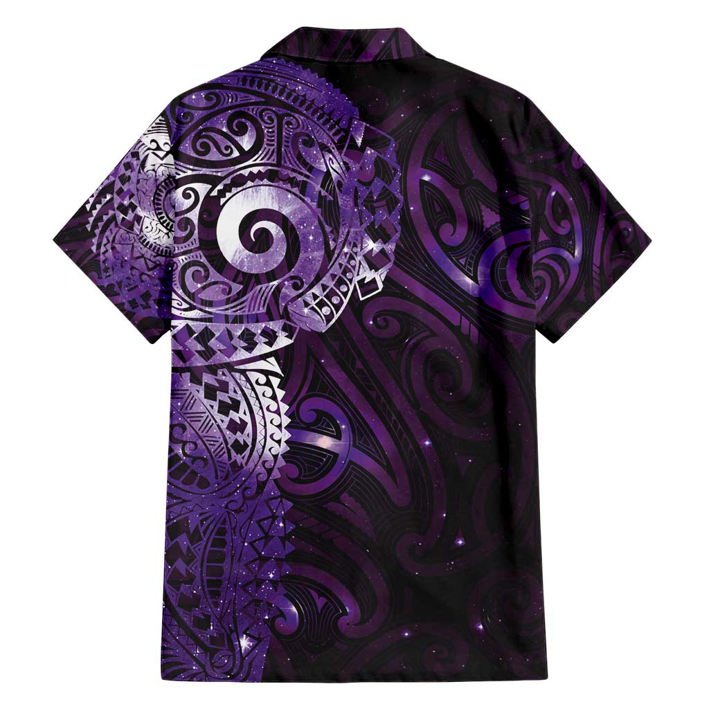 Matariki New Zealand Maori Koru Art Tattoo Hawaiian Shirt New Year Galaxy Purple Sky Style