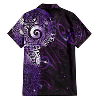 Matariki New Zealand Maori Koru Art Tattoo Hawaiian Shirt New Year Galaxy Purple Sky Style