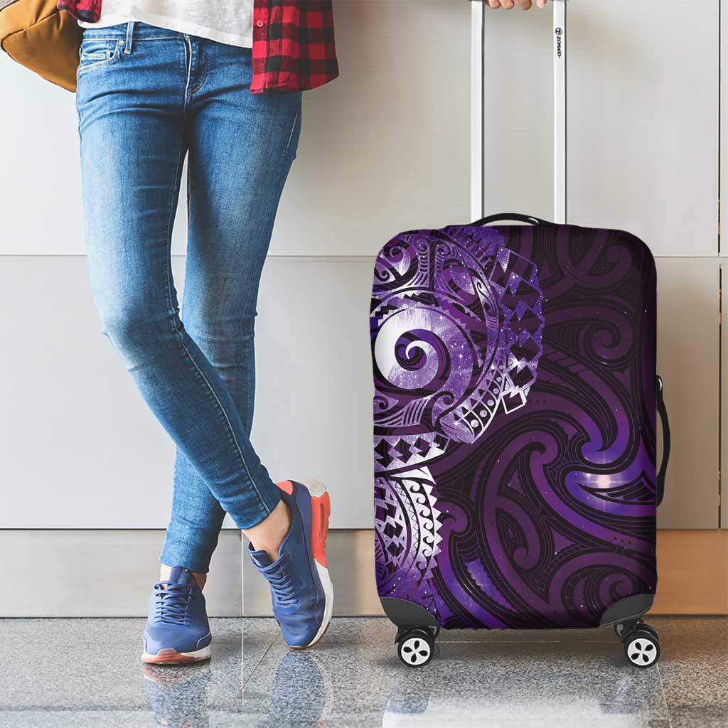 Matariki New Zealand Maori Koru Art Tattoo Luggage Cover New Year Galaxy Purple Sky Style