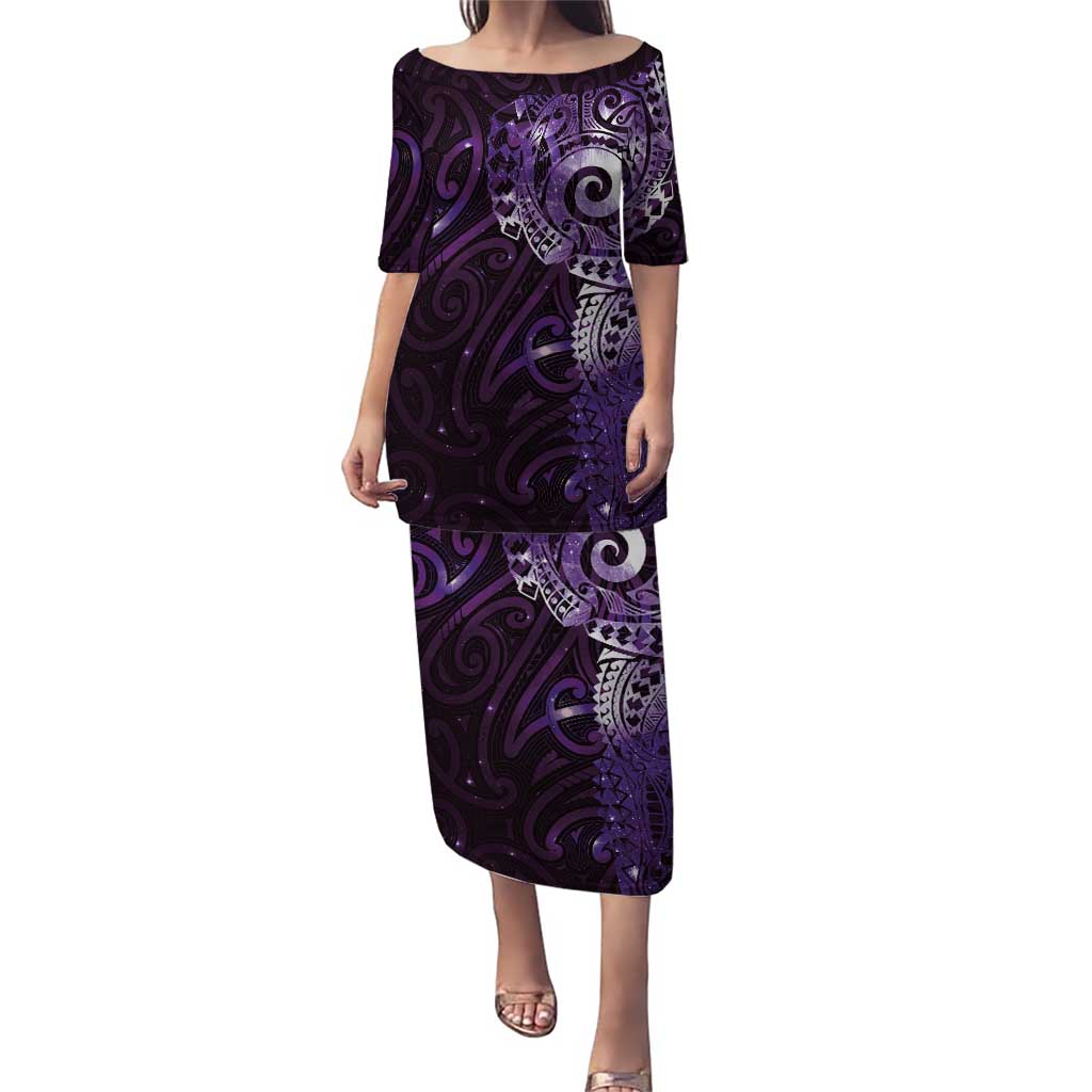 Matariki New Zealand Maori Koru Art Tattoo Puletasi New Year Galaxy Purple Sky Style