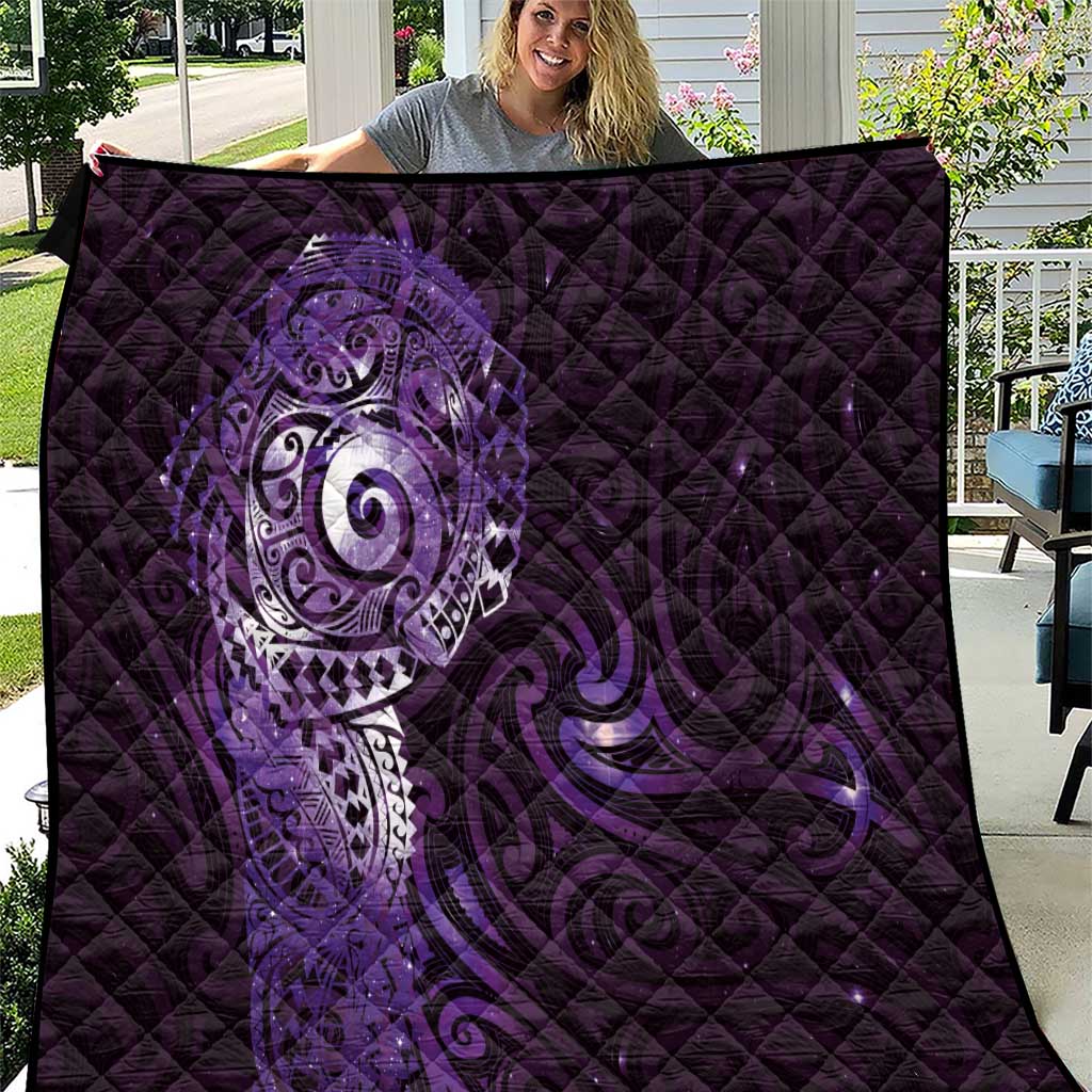 Matariki New Zealand Maori Koru Art Tattoo Quilt New Year Galaxy Purple Sky Style