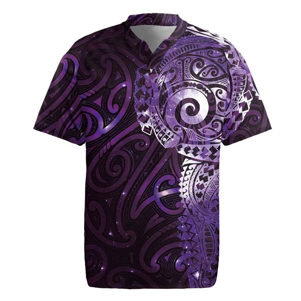 Matariki New Zealand Maori Koru Art Tattoo Rugby Jersey New Year Galaxy Purple Sky Style