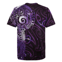 Matariki New Zealand Maori Koru Art Tattoo Rugby Jersey New Year Galaxy Purple Sky Style