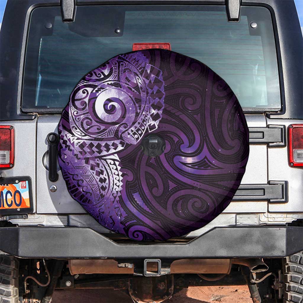 Matariki New Zealand Maori Koru Art Tattoo Spare Tire Cover New Year Galaxy Purple Sky Style