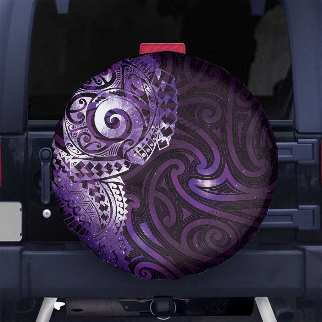 Matariki New Zealand Maori Koru Art Tattoo Spare Tire Cover New Year Galaxy Purple Sky Style