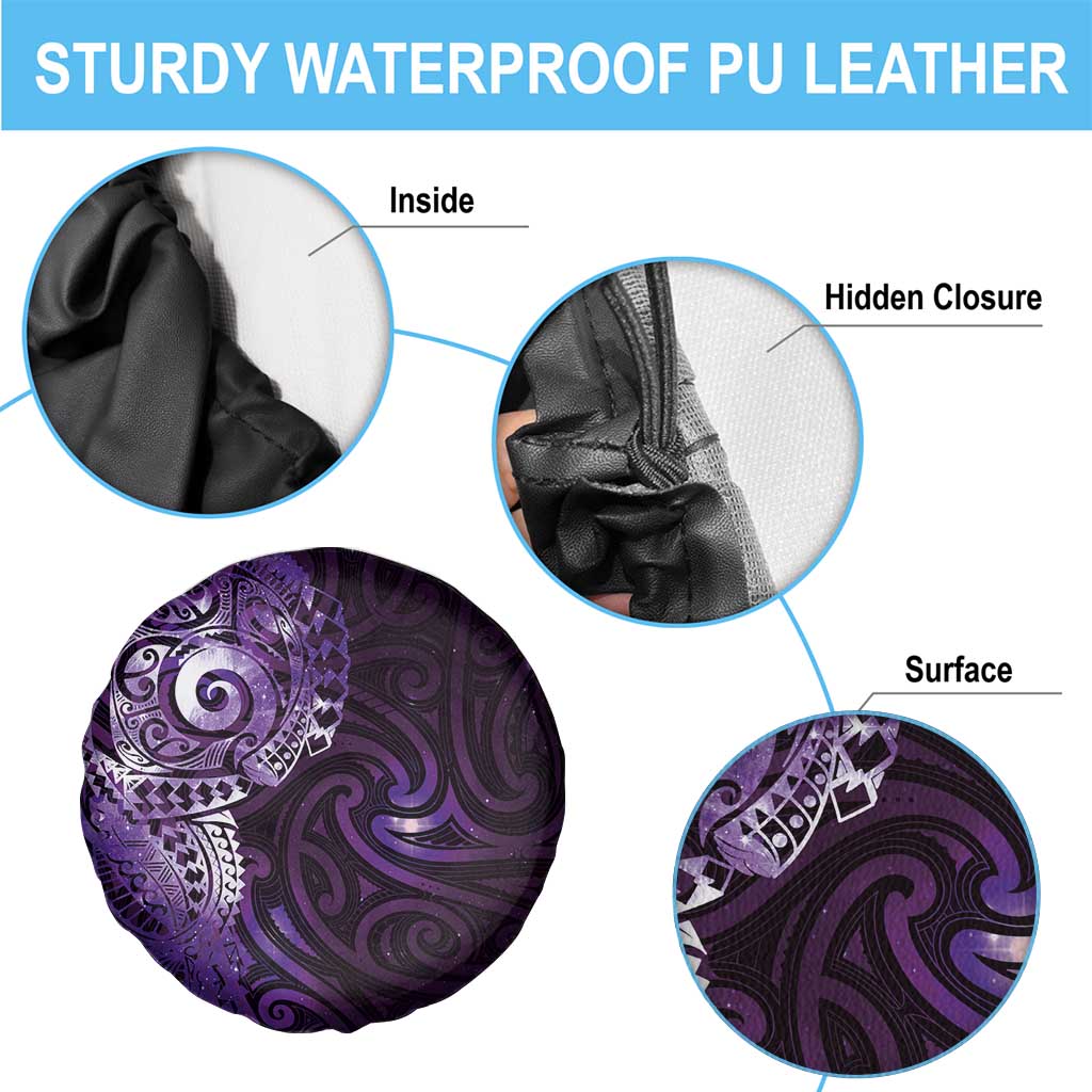 Matariki New Zealand Maori Koru Art Tattoo Spare Tire Cover New Year Galaxy Purple Sky Style