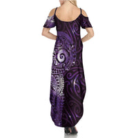 Matariki New Zealand Maori Koru Art Tattoo Summer Maxi Dress New Year Galaxy Purple Sky Style
