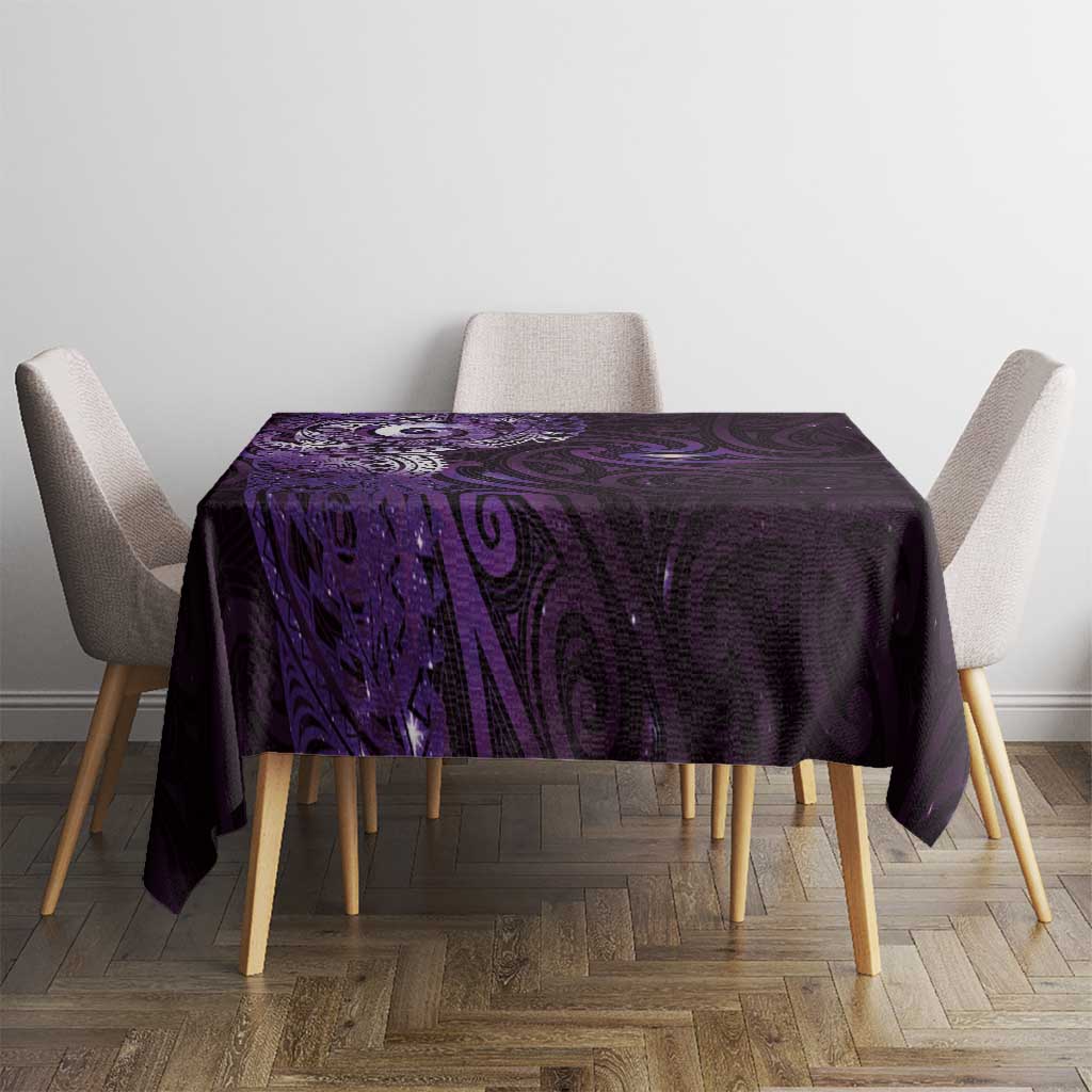 Matariki New Zealand Maori Koru Art Tattoo Tablecloth New Year Galaxy Purple Sky Style