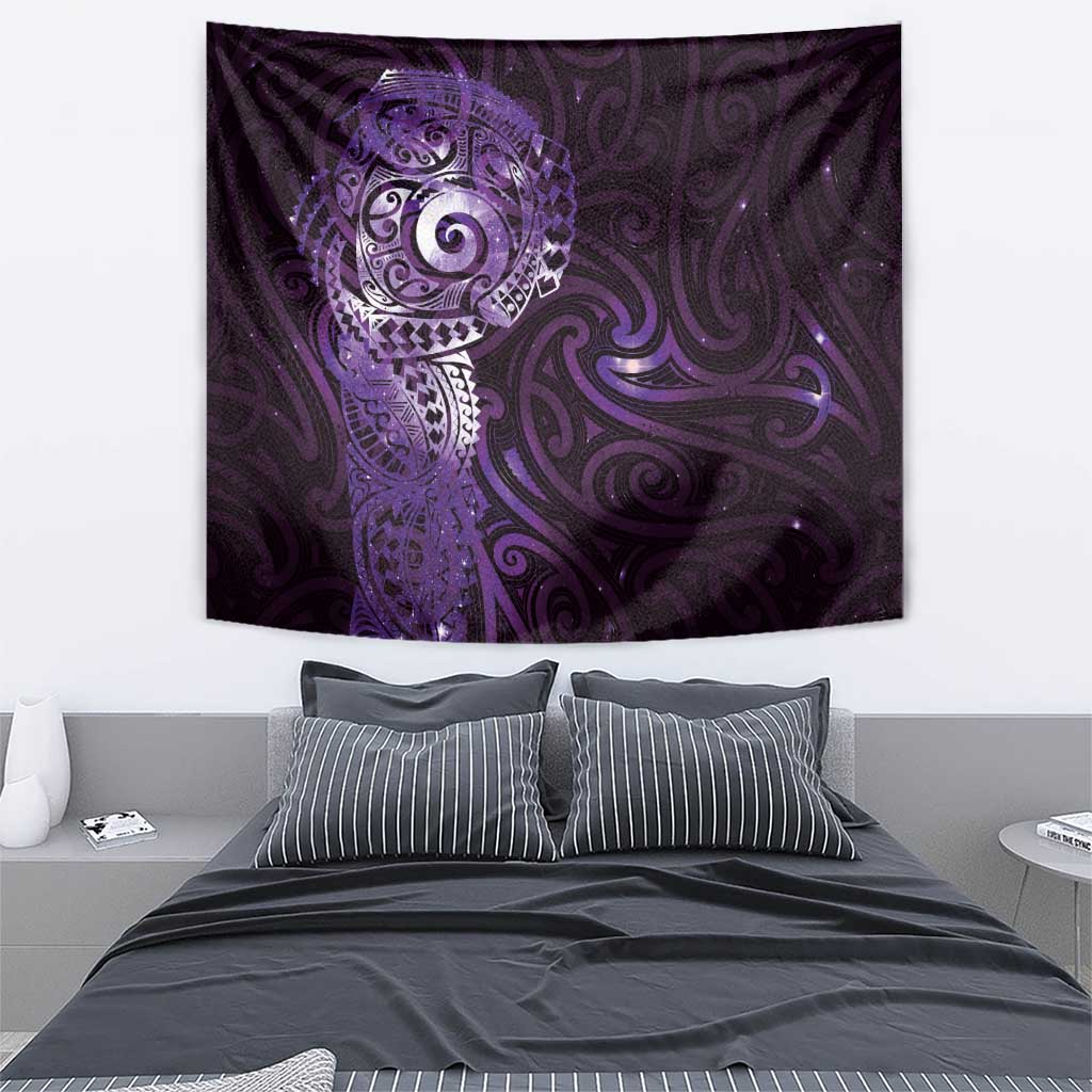 Matariki New Zealand Maori Koru Art Tattoo Tapestry New Year Galaxy Purple Sky Style