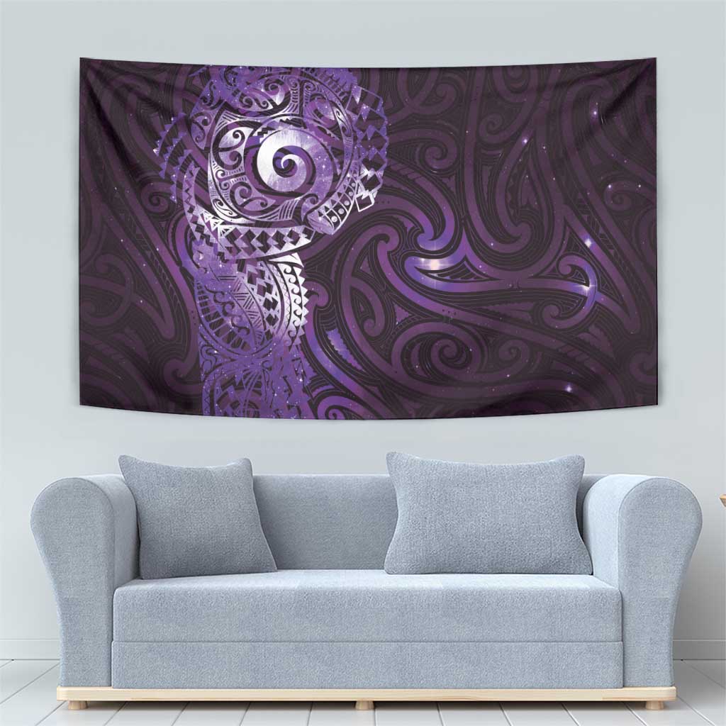 Matariki New Zealand Maori Koru Art Tattoo Tapestry New Year Galaxy Purple Sky Style