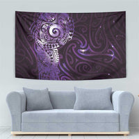 Matariki New Zealand Maori Koru Art Tattoo Tapestry New Year Galaxy Purple Sky Style