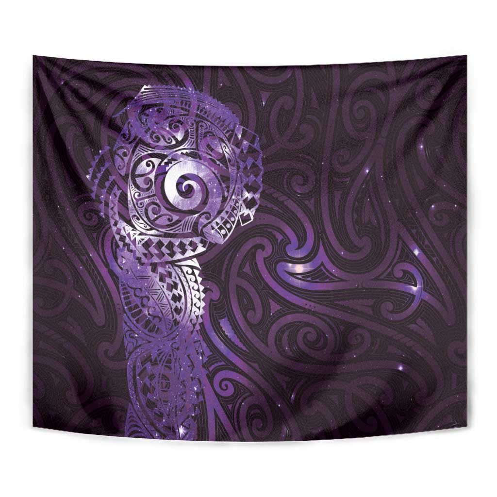 Matariki New Zealand Maori Koru Art Tattoo Tapestry New Year Galaxy Purple Sky Style
