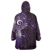 Matariki New Zealand Maori Koru Art Tattoo Wearable Blanket Hoodie New Year Galaxy Purple Sky Style