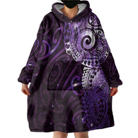 Matariki New Zealand Maori Koru Art Tattoo Wearable Blanket Hoodie New Year Galaxy Purple Sky Style