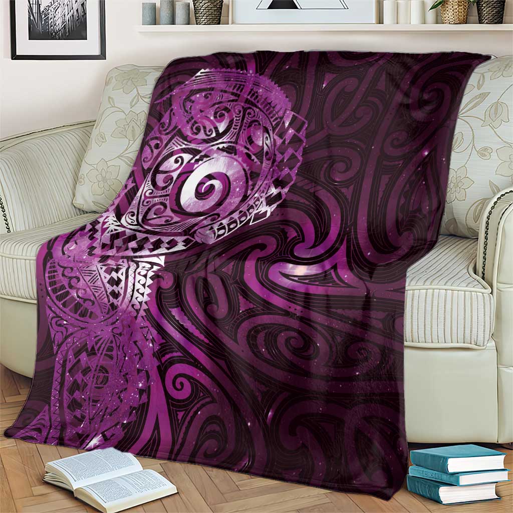 Matariki New Zealand Maori Koru Art Tattoo Blanket New Year Galaxy Pink Sky Style