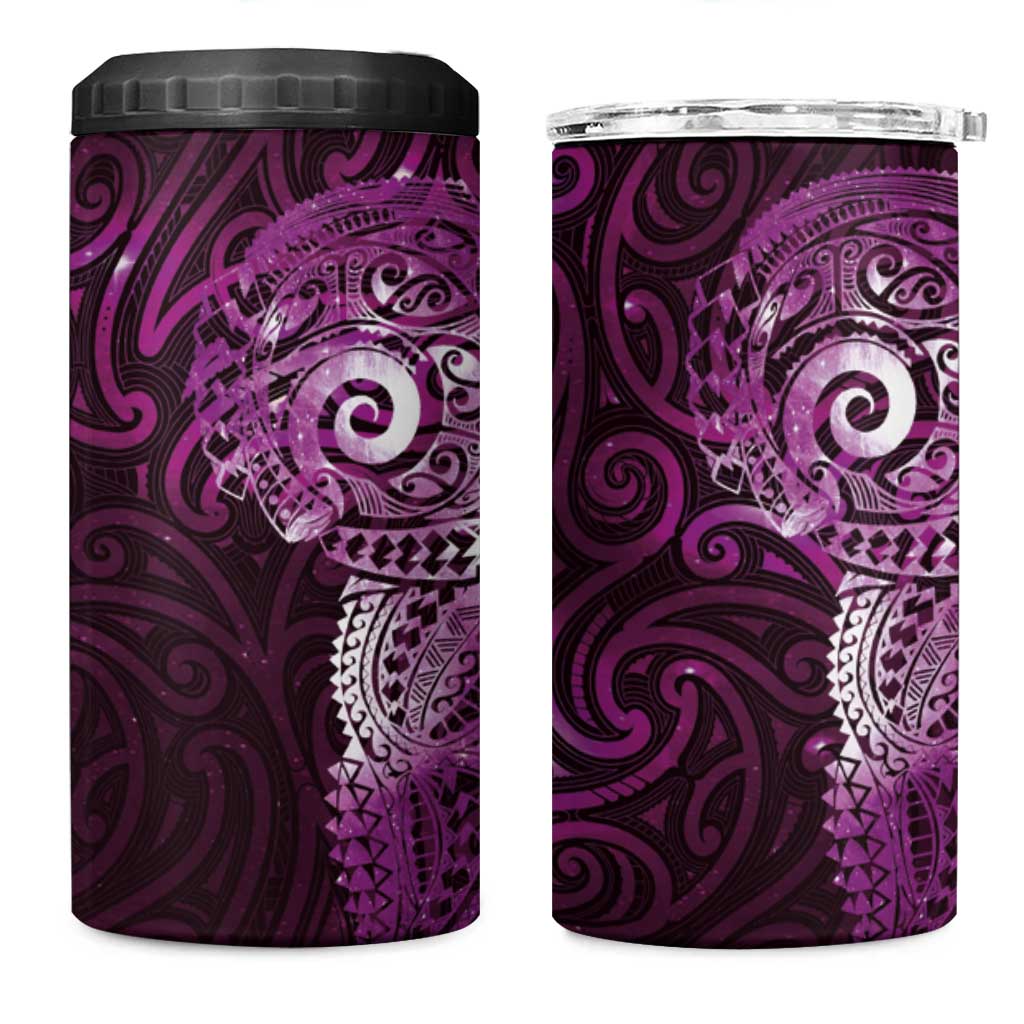 Matariki New Zealand Maori Koru Art Tattoo 4 in 1 Can Cooler Tumbler New Year Galaxy Pink Sky Style