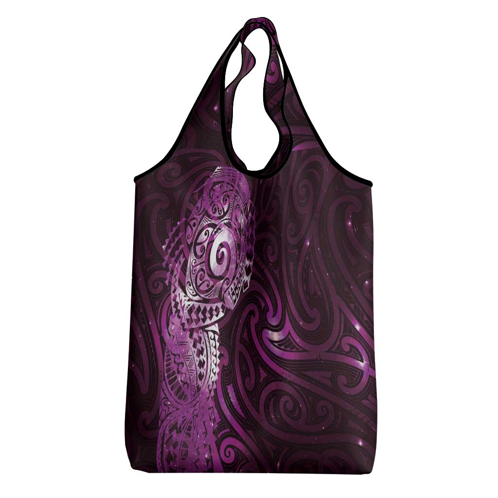 Matariki New Zealand Maori Koru Art Tattoo Grocery Bag New Year Galaxy Pink Sky Style