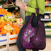 Matariki New Zealand Maori Koru Art Tattoo Grocery Bag New Year Galaxy Pink Sky Style