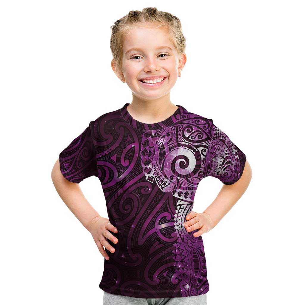 Matariki New Zealand Maori Koru Art Tattoo Kid T Shirt New Year Galaxy Pink Sky Style
