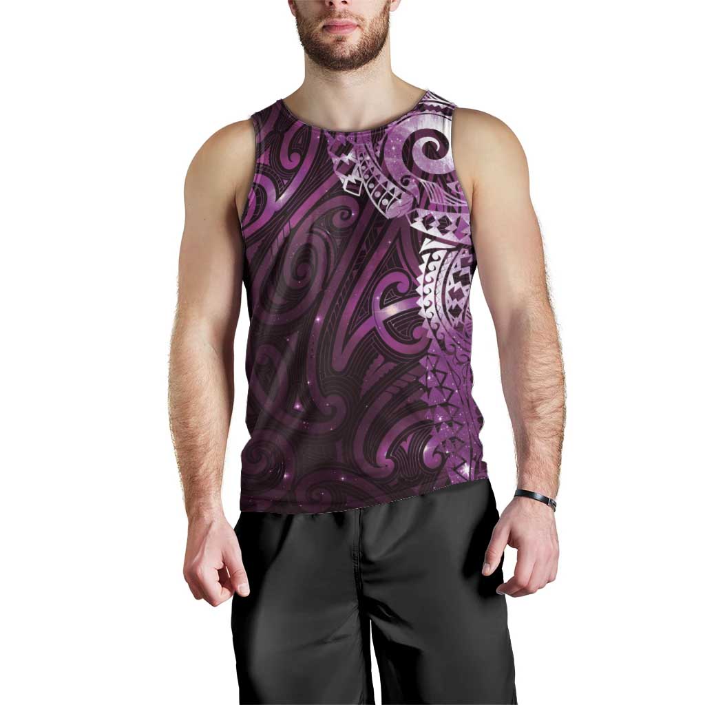 Matariki New Zealand Maori Koru Art Tattoo Men Tank Top New Year Galaxy Pink Sky Style