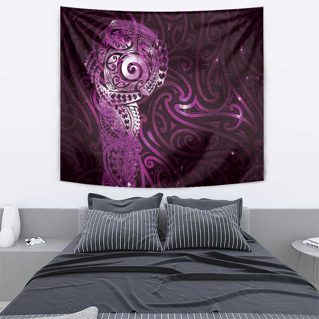 Matariki New Zealand Maori Koru Art Tattoo Tapestry New Year Galaxy Pink Sky Style