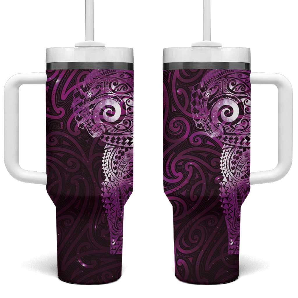 Matariki New Zealand Maori Koru Art Tattoo Tumbler With Handle New Year Galaxy Pink Sky Style