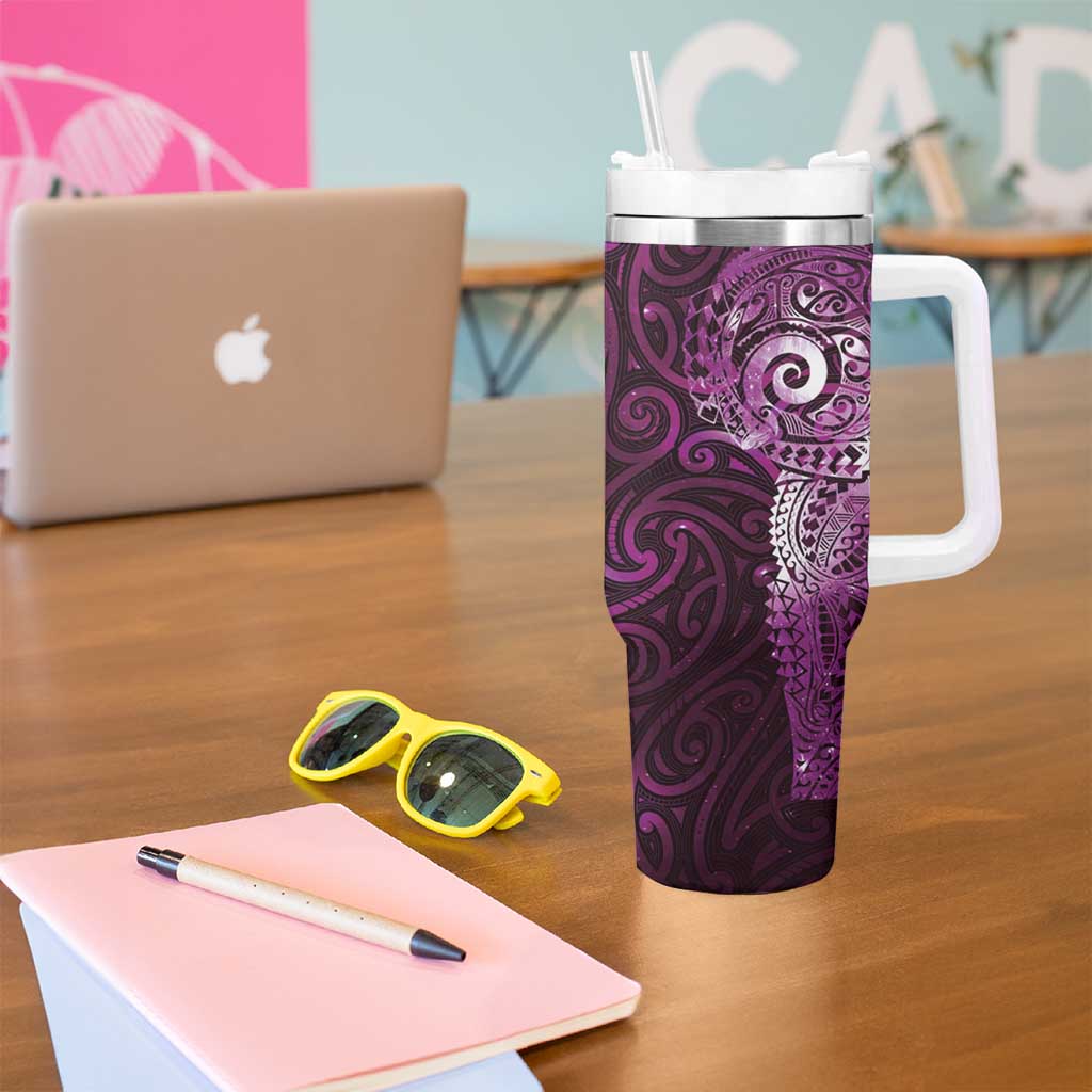 Matariki New Zealand Maori Koru Art Tattoo Tumbler With Handle New Year Galaxy Pink Sky Style