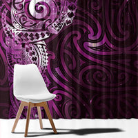 Matariki New Zealand Maori Koru Art Tattoo Window Curtain New Year Galaxy Pink Sky Style