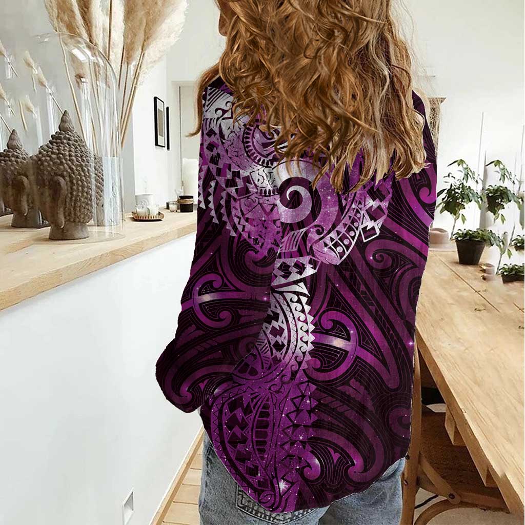 Matariki New Zealand Maori Koru Art Tattoo Women Casual Shirt New Year Galaxy Pink Sky Style