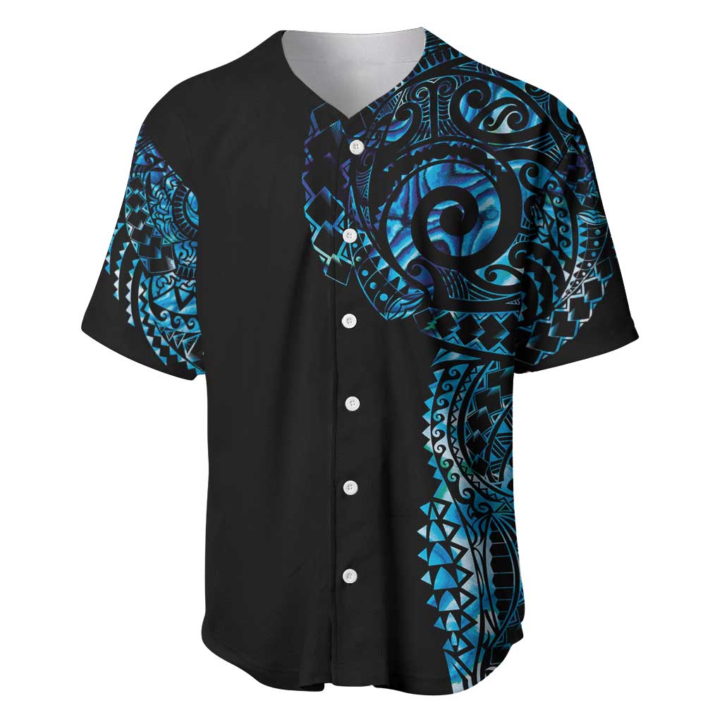 New Zealand Maori Koru Art Traditional Tattoo Baseball Jersey Paua Shell