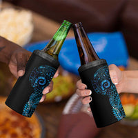 New Zealand Maori Koru Art Traditional Tattoo 4 in 1 Can Cooler Tumbler Paua Shell