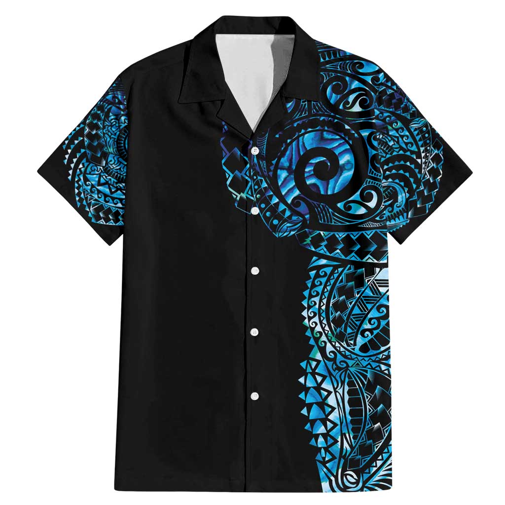 New Zealand Maori Koru Art Traditional Tattoo Family Matching Mermaid Dress and Hawaiian Shirt Paua Shell