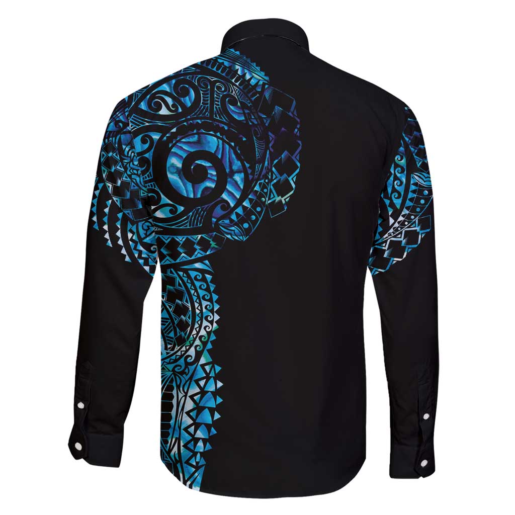 New Zealand Maori Koru Art Traditional Tattoo Family Matching Puletasi and Hawaiian Shirt Paua Shell
