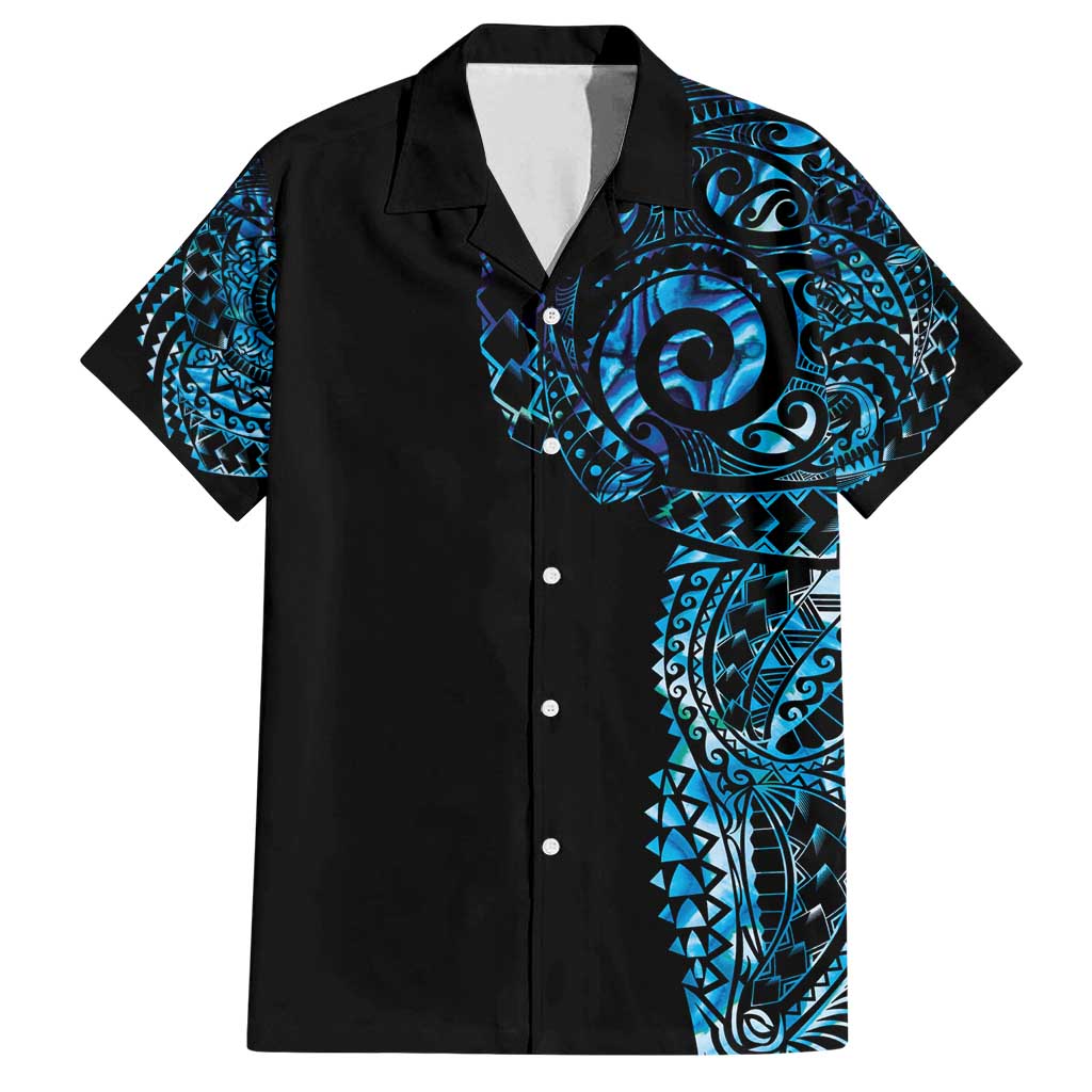 New Zealand Maori Koru Art Traditional Tattoo Family Matching Summer Maxi Dress and Hawaiian Shirt Paua Shell
