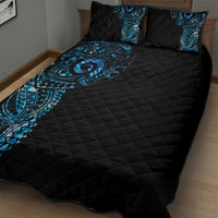 New Zealand Maori Koru Art Traditional Tattoo Quilt Bed Set Paua Shell