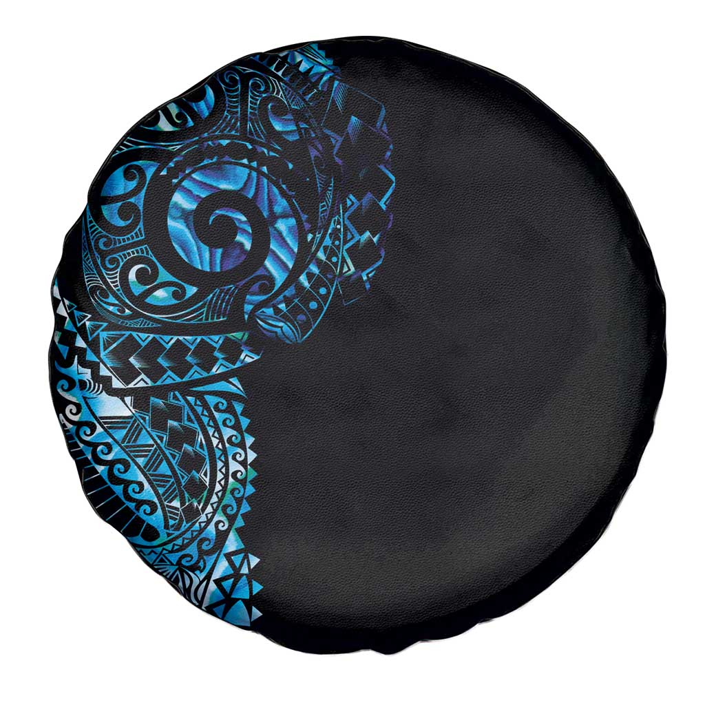 New Zealand Maori Koru Art Traditional Tattoo Spare Tire Cover Paua Shell