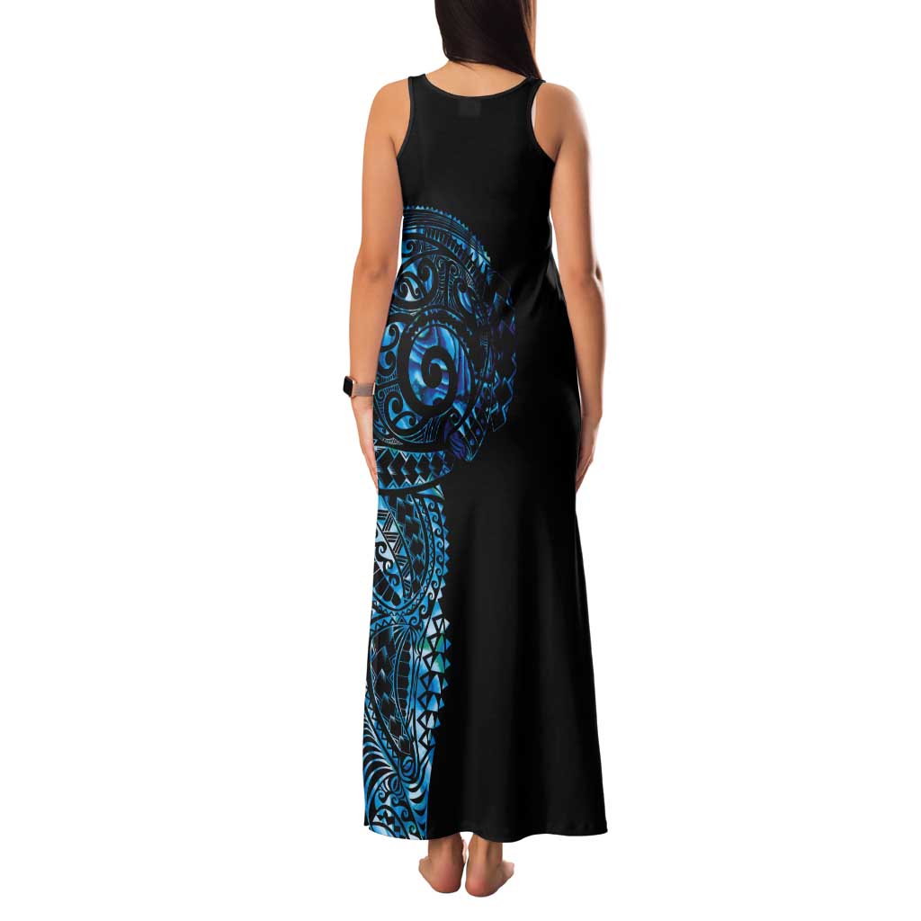 New Zealand Maori Koru Art Traditional Tattoo Tank Maxi Dress Paua Shell