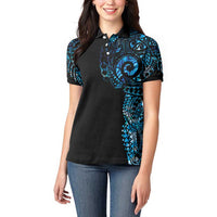 New Zealand Maori Koru Art Traditional Tattoo Women Polo Shirt Paua Shell