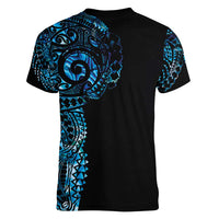 New Zealand Maori Koru Art Traditional Tattoo Women V-Neck T-Shirt Paua Shell