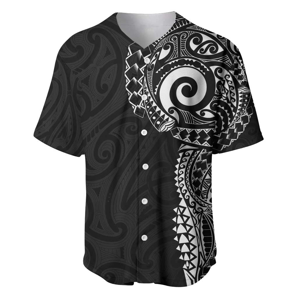 New Zealand Maori Koru Art Traditional Tattoo Baseball Jersey Simple Style