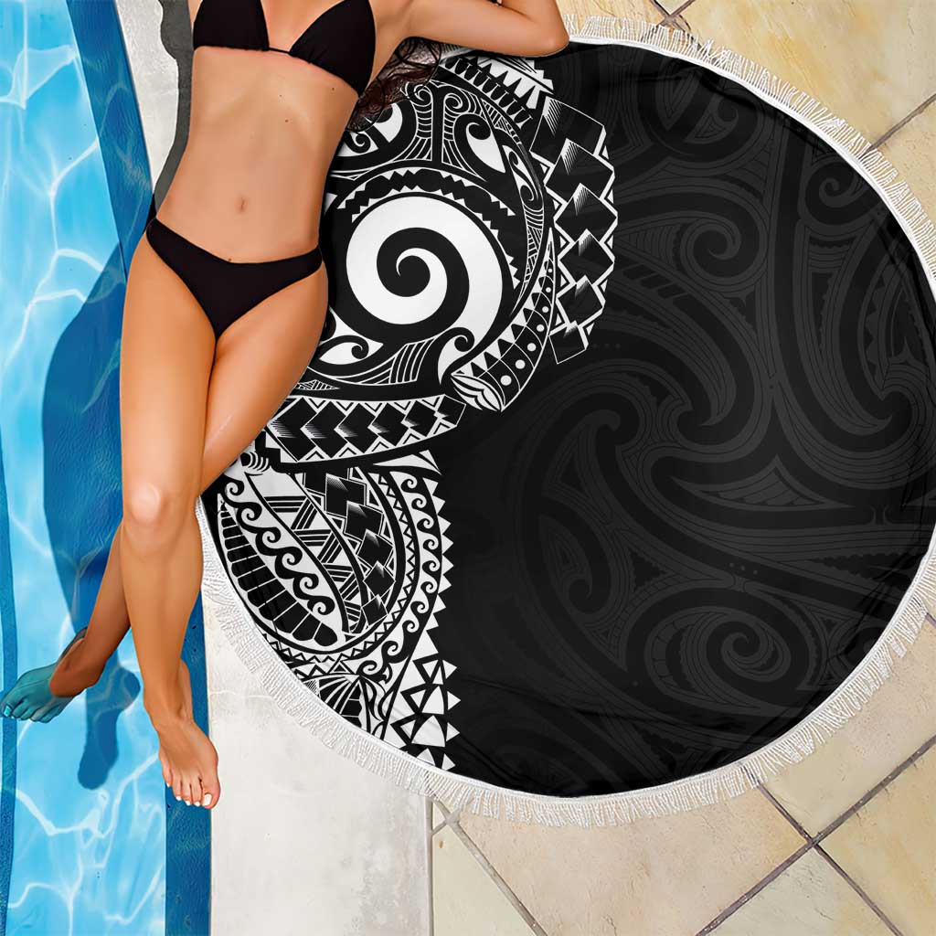 New Zealand Maori Koru Art Traditional Tattoo Beach Blanket Simple Style