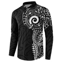 New Zealand Maori Koru Art Traditional Tattoo Button Sweatshirt Simple Style
