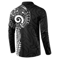 New Zealand Maori Koru Art Traditional Tattoo Button Sweatshirt Simple Style