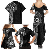 New Zealand Maori Koru Art Traditional Tattoo Family Matching Summer Maxi Dress and Hawaiian Shirt Simple Style